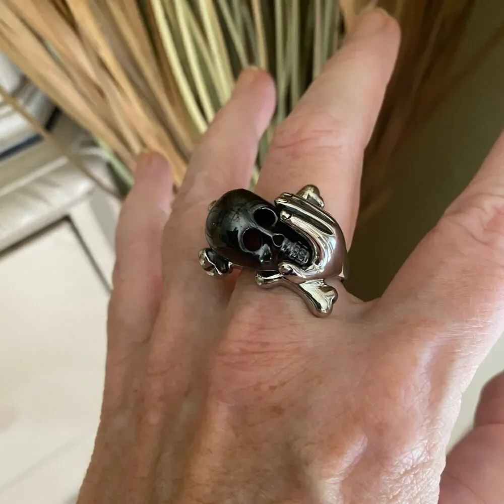 Black Skull Hand Ring Stainless Steel Size 10